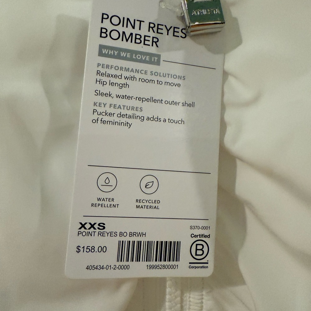 Athleta Women's White Bomber Jacket XXS - Picture 3 of 4